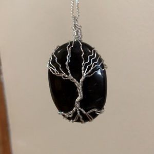 Tree of Life Wire Wrapped Stone Necklace